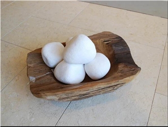 Pure White Marble Tumbled Pebble Stone