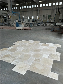 Classic Roman Travertine French Pattern Opus Romanum