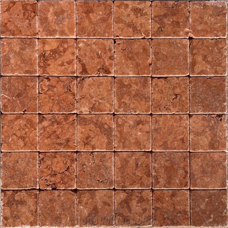 Rosso Asiago Marble Tiles Bath Top