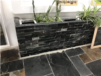 Vietnam Black Slate Irregular Flagstone Tiles