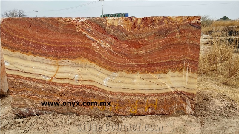 Red Onyx Blocks, Mexico Rojo Onyx Blocks