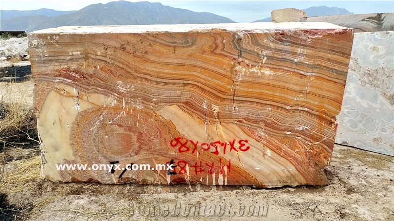 Red Onyx Blocks, Mexico Rojo Onyx Blocks