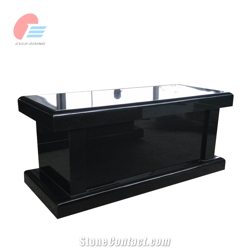 India Black Granite Polished Cremation Memorial Bench Seat