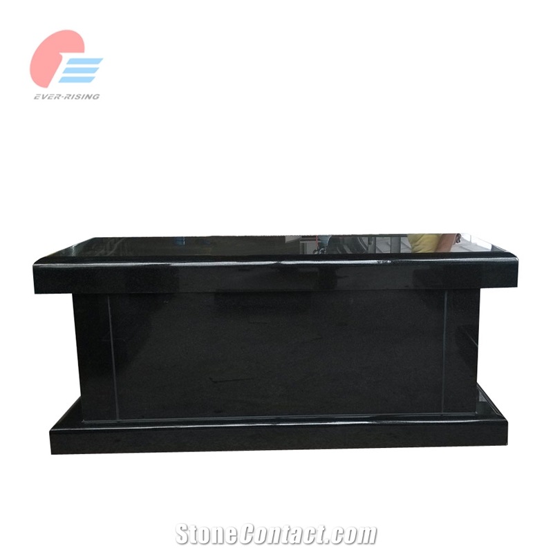 India Black Granite Polished Cremation Memorial Bench Seat