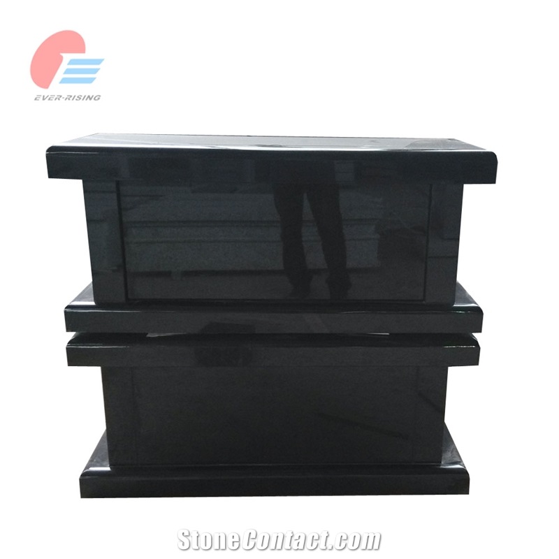 India Black Granite Polished Cremation Memorial Bench Seat