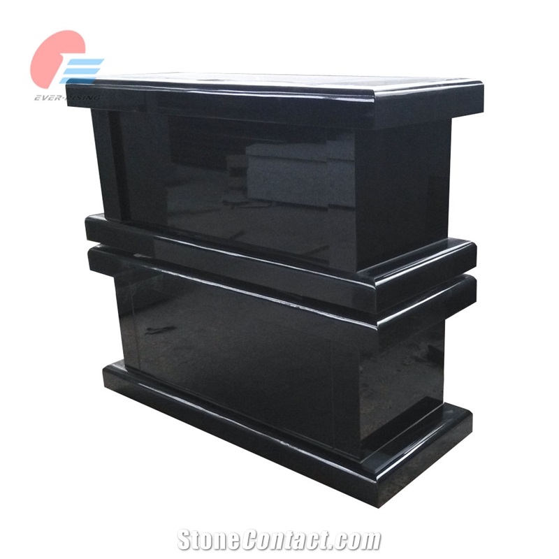 India Black Granite Polished Cremation Memorial Bench Seat