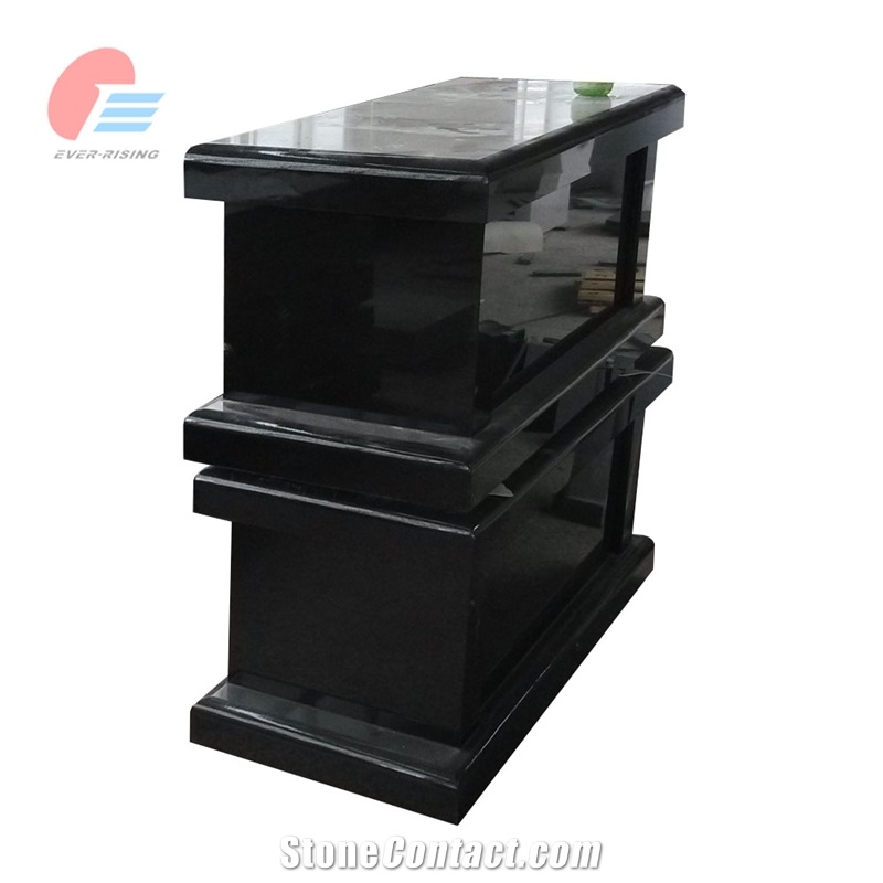 India Black Granite Polished Cremation Memorial Bench Seat
