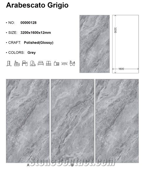 Arabescato Grigio Sintered Stone Slabs