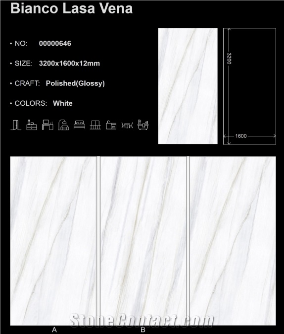 Bianco Lasa Vena Sintered Stone Slabs