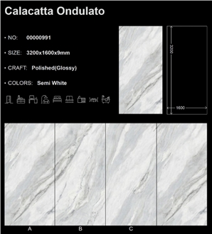 Calacatta Ondulato Sintered Stone Slabs