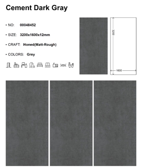 Cement Dark Gray Sintered Stone Slabs Cement Dark Gray Sintered Stone Slabs