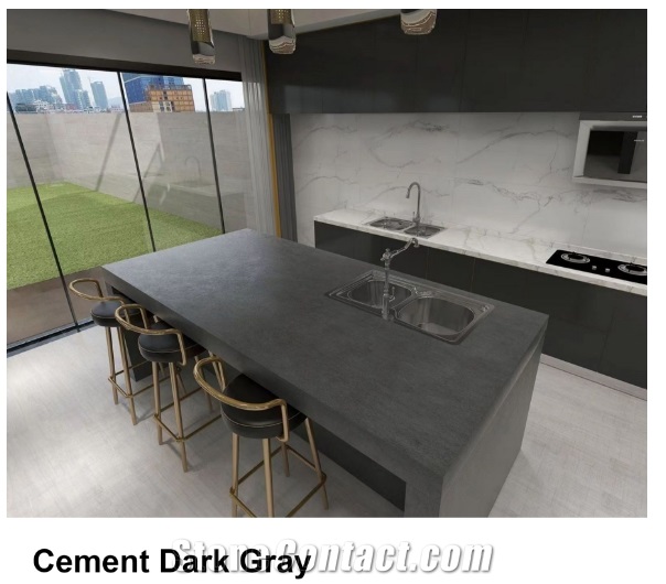 Cement Dark Gray Sintered Stone Slabs