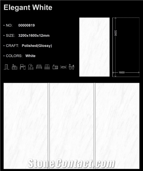 Elegant White Sintered Stone Slabs