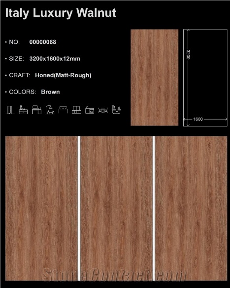 Italy Luxury Walnut Sintered Stone Slabs
