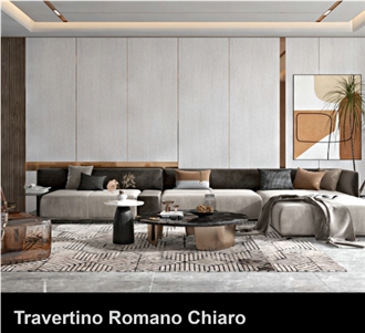 Travertino Romano Chiaro Sintered Stone Slabs