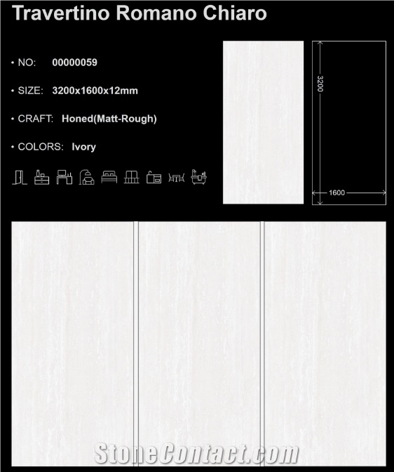 Travertino Romano Chiaro Sintered Stone Slabs