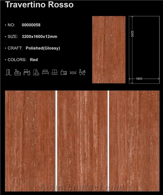 Travertino Rosso Sintered Stone Slabs