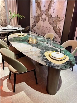 Fuchsite Crystal Quartzite Dinner Table