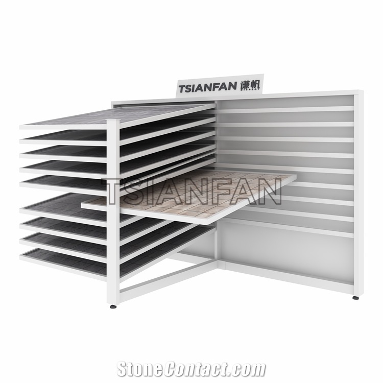 Horizontal Sliding Display Stand For Tile, Hardwood