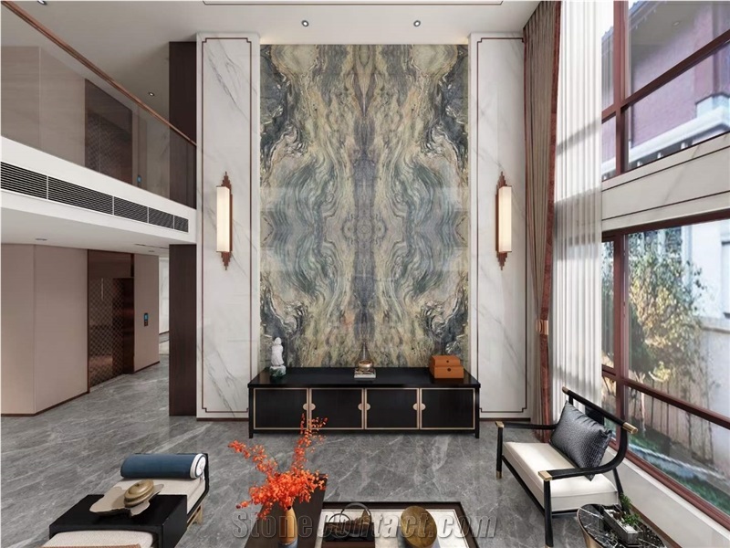 Fusion Blue Quartzite Slabs For Background Walls