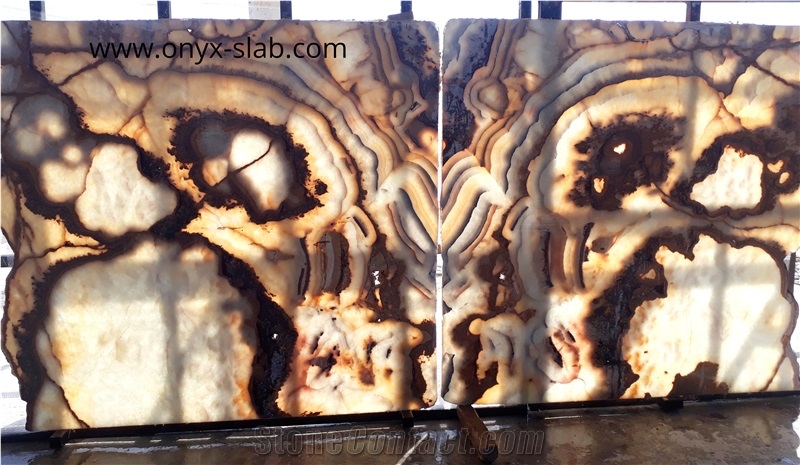 Bookmatched Onyx Slabs, Mexico Brown Onyx