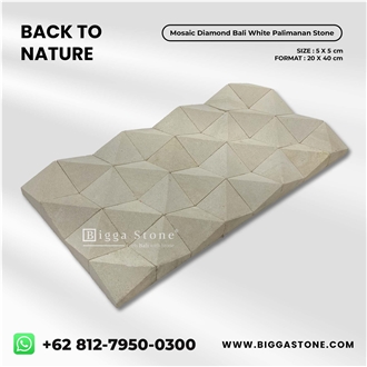 Bali White Palimanan Diamond Wall Mosaic