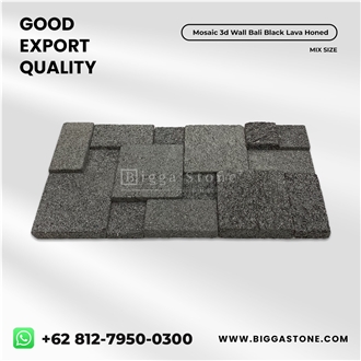 Black Lava Bali Stone 3D Wall Mosaic Pattern Black Lava Bali Stone 3D Wall Mosaic Pattern