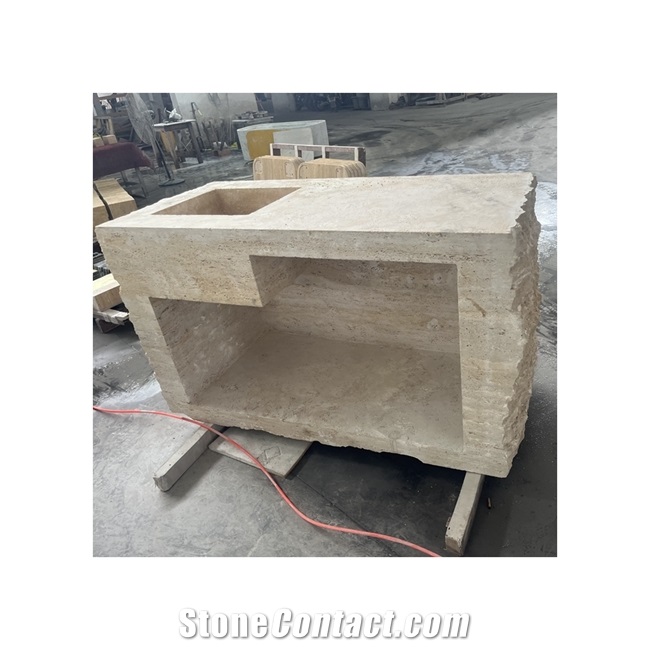 Travertine One-Piece  Basin