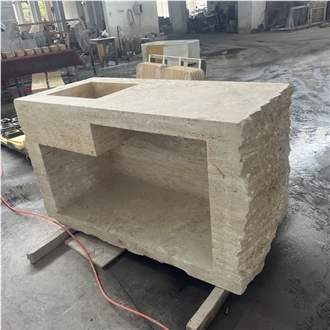 Travertine One-Piece  Basin