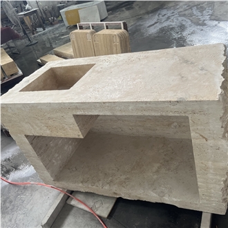 Travertine One-Piece  Basin