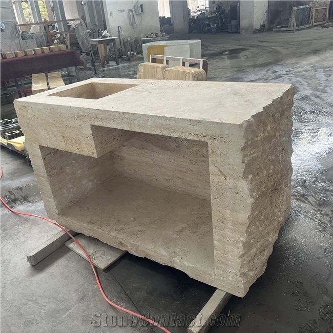 Travertine One-Piece  Basin