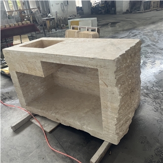Travertine One-Piece  Basin