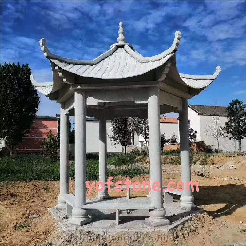 Granite Natural Stone Gazebo White Color
