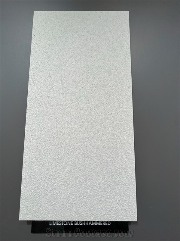 Ivory Limestone Bush-Hammered And Brushed Finish Tiles