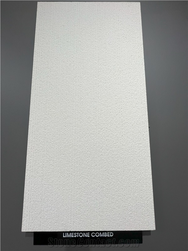 Ivory Limestone Bush-Hammered And Brushed Finish Tiles