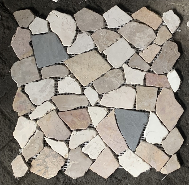 Random Marble Chips Mosaic Tiles XL Floor Mosaic