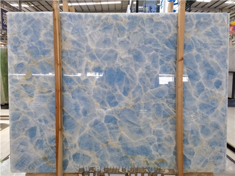 Natural Blue Onyx Crystal Slabs
