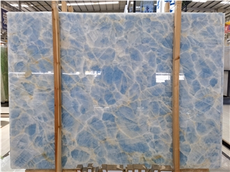 Natural Blue Onyx Crystal Slabs