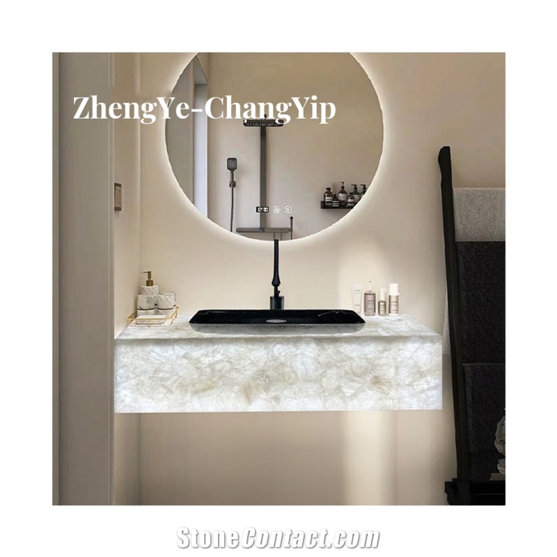 White Crystal Backlit Onyx Tiles- Wall Panels