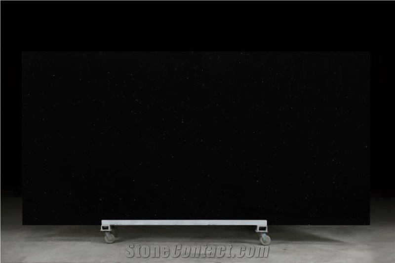 Artificial Black Quartz  Quartz Wall Flooring Slabs