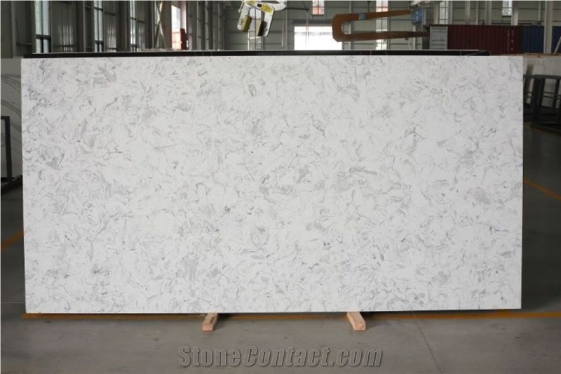 Carrara White Quartz Slabs For Wall Cladding Flooring Tiles