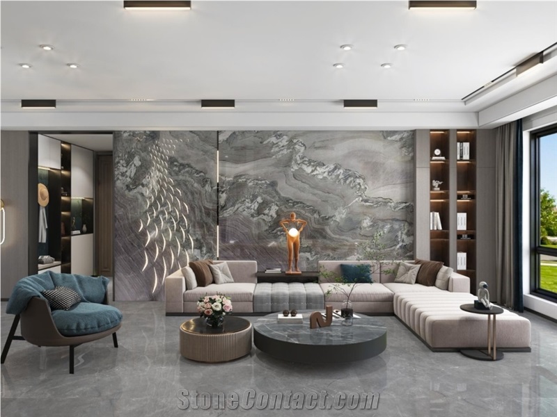 Explosion Blue Quartzite Wall Panels
