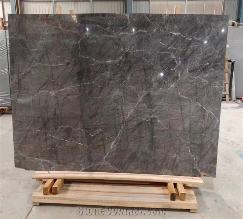 Grey Stone Polished Grigio Carnico Marble Slab For Tiles