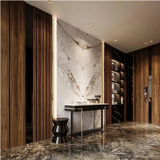 Grey Stone Polished Grigio Carnico Marble Slab For Tiles