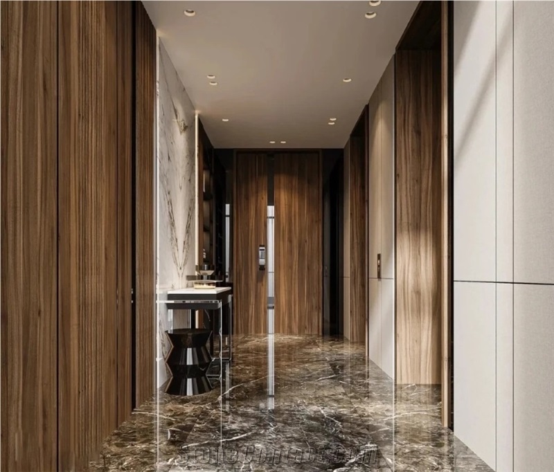 Grey Stone Polished Grigio Carnico Marble Slab For Tiles