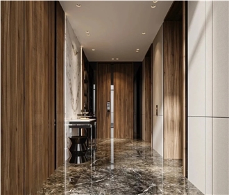 Grey Stone Polished Grigio Carnico Marble Slab For Tiles