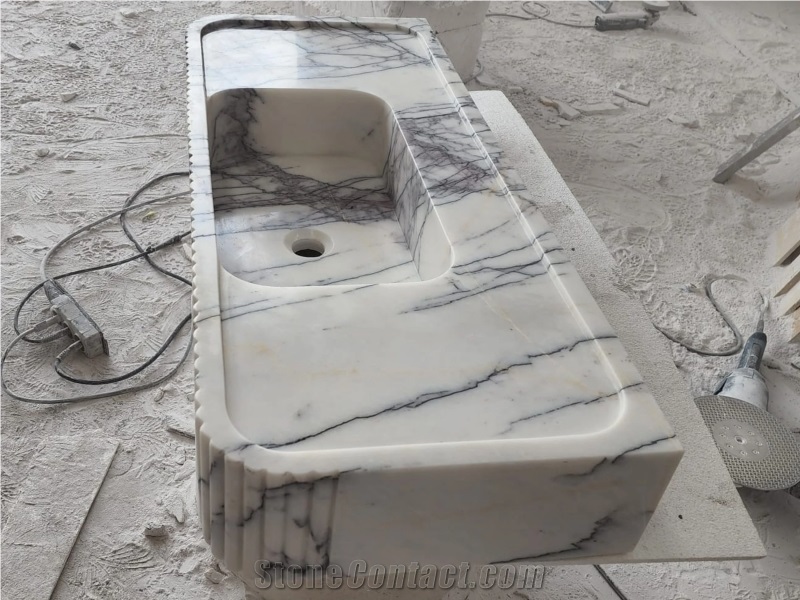 Lilac Marble Solid Sink