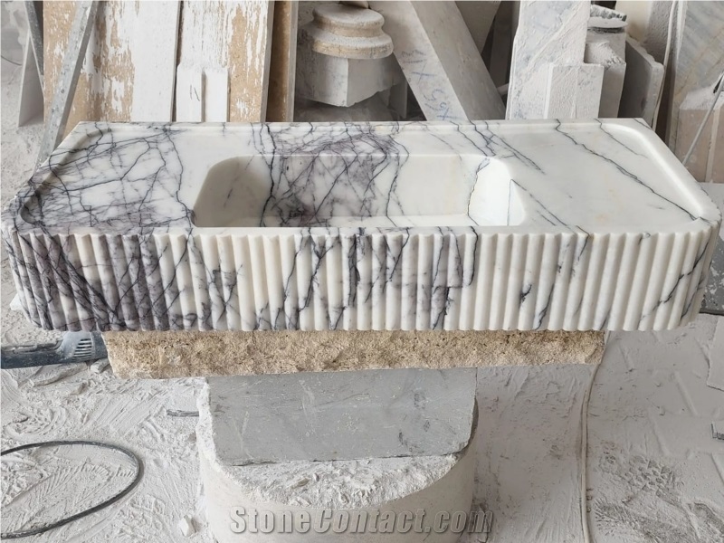 Lilac Marble Solid Sink