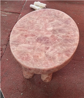 Natural Stone Round Pink Onyx Coffee Table Natural Stone Round Pink Onyx Coffee Table