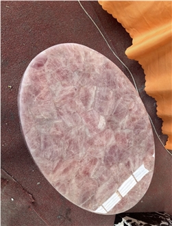 Natural Stone Round Pink Onyx Coffee Table